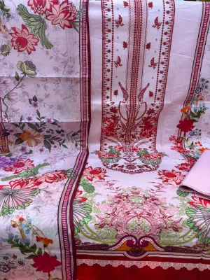 Elegant Floral Digital Lawn – Unstitched